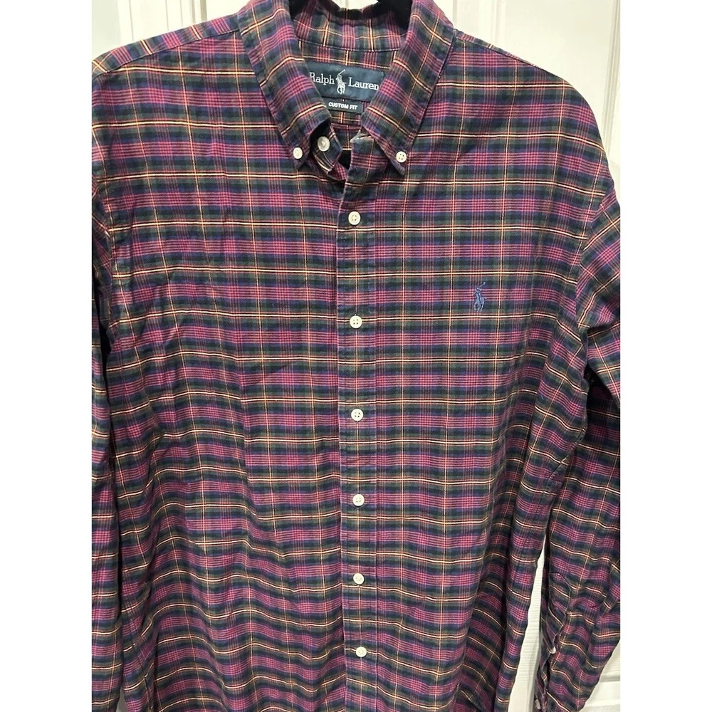 Ralph Lauren Polo Vintage Plaid Button Down Long Sleeve Custom Fit Preppy L - Picture 2 of 13